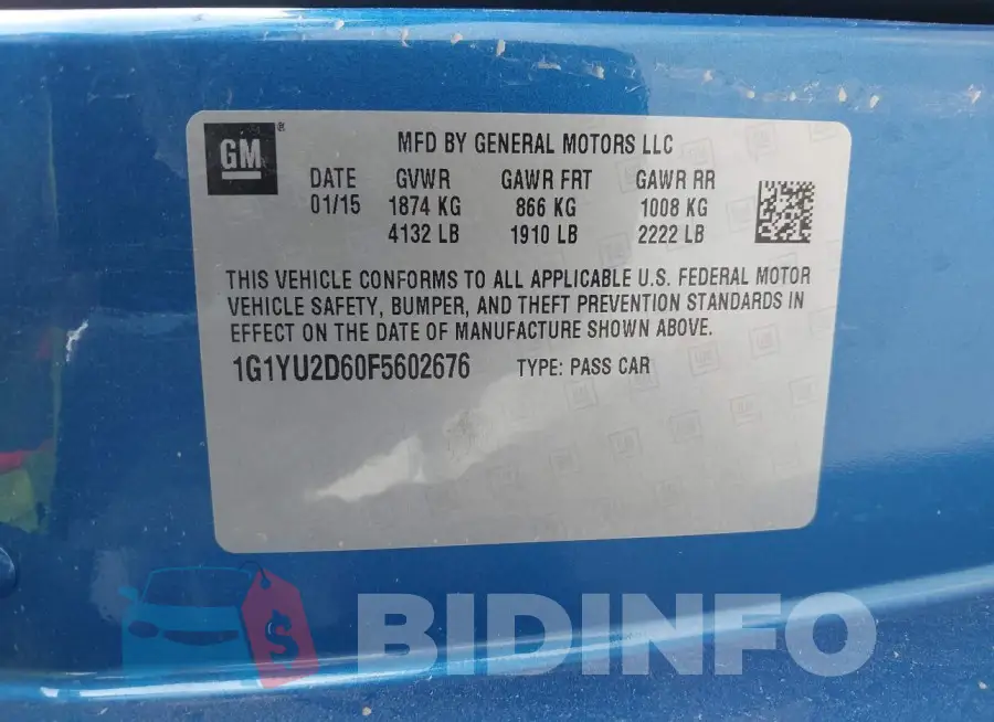 1G1YU2D60F5602676 Photo# 9