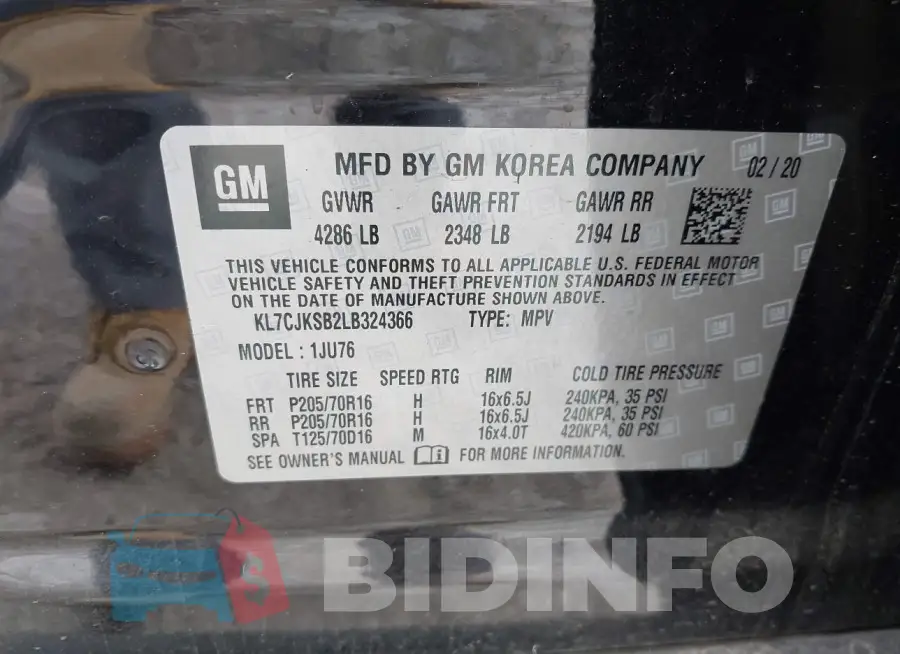 KL7CJKSB2LB324366 Photo# 9