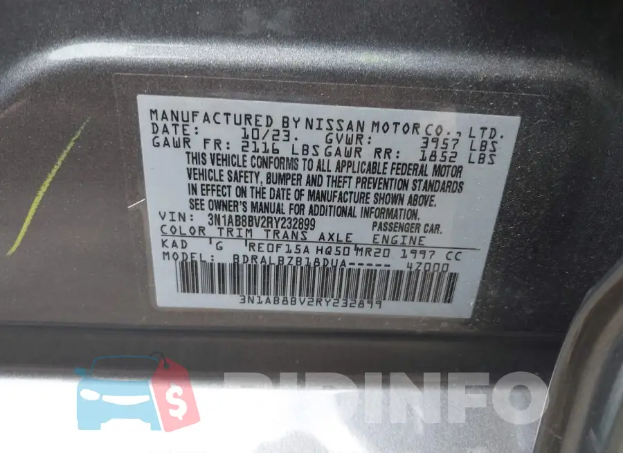 3N1AB8BV2RY232899 Photo# 9