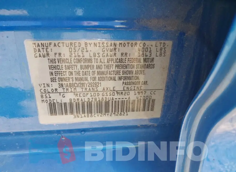 3N1AB8CV2MY292821 Photo# 9