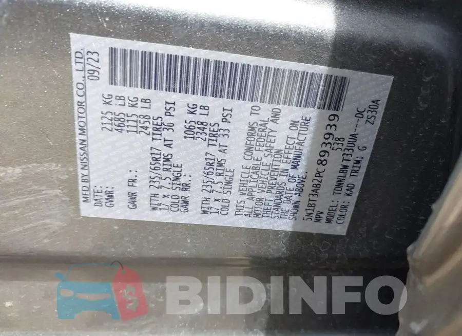5N1BT3AB2PC893939 Photo# 9