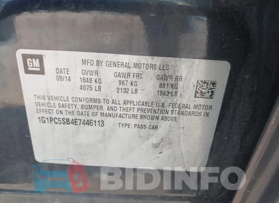 1G1PC5SB4E7446113 Photo# 9