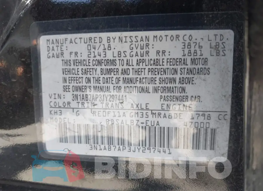 3N1AB7AP3JY297441 Photo# 9