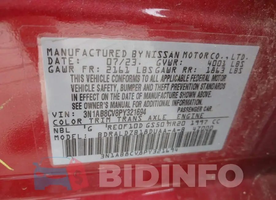 3N1AB8CV8PY321694 Photo# 9