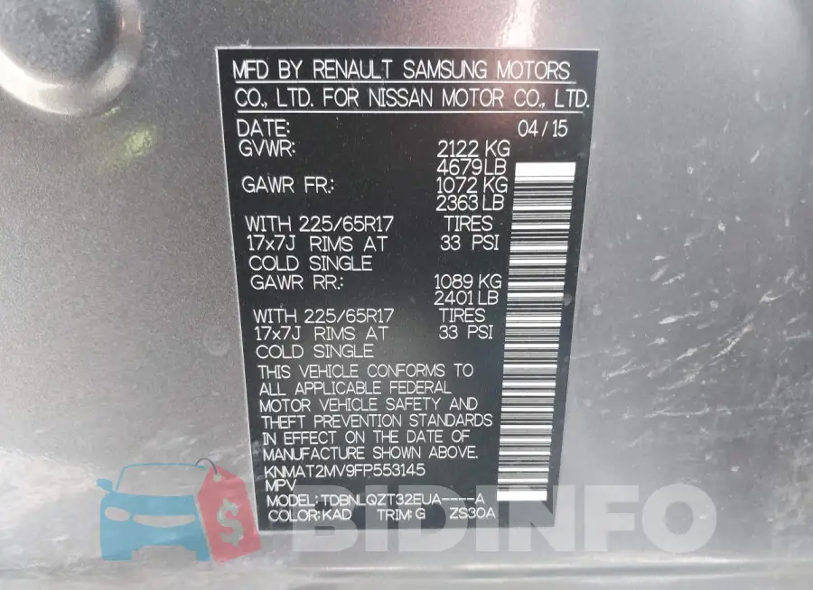 KNMAT2MV9FP553145 Photo# 9
