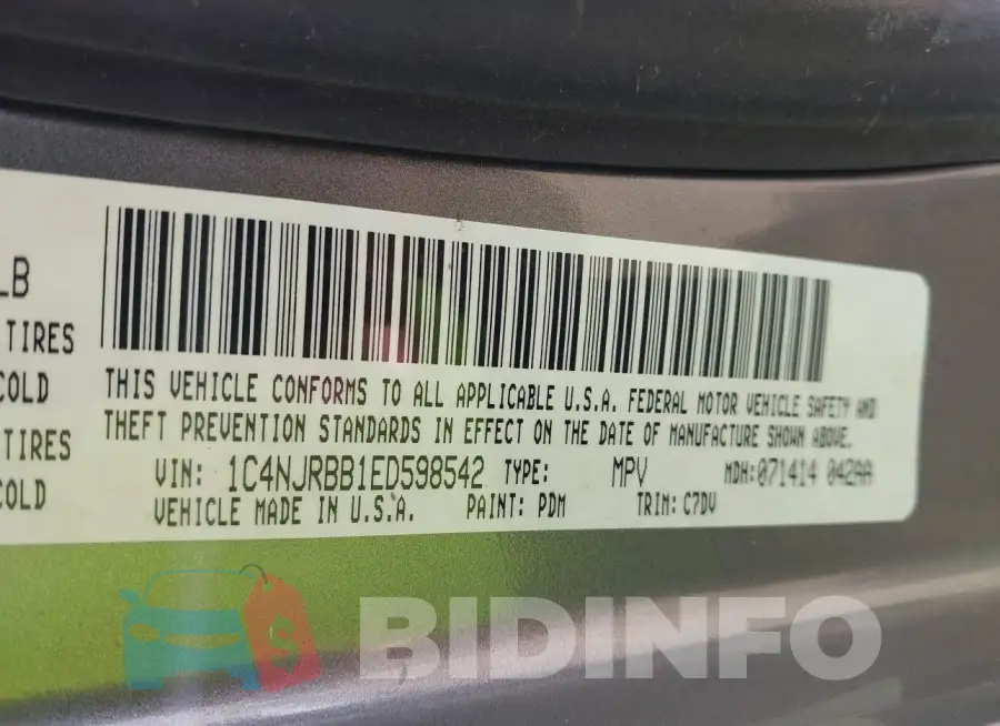 1C4NJRBB1ED598542 Photo# 9
