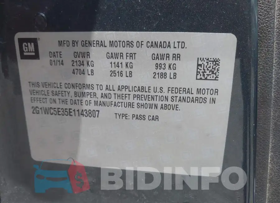 2G1WC5E35E1143807 Photo# 9