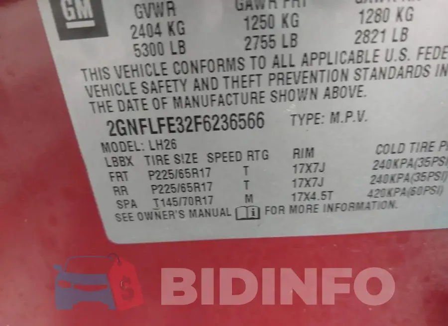 2GNFLFE32F6236566 Photo# 9