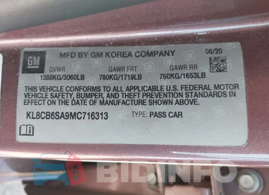 KL8CB6SA9MC716313 Photo# 9