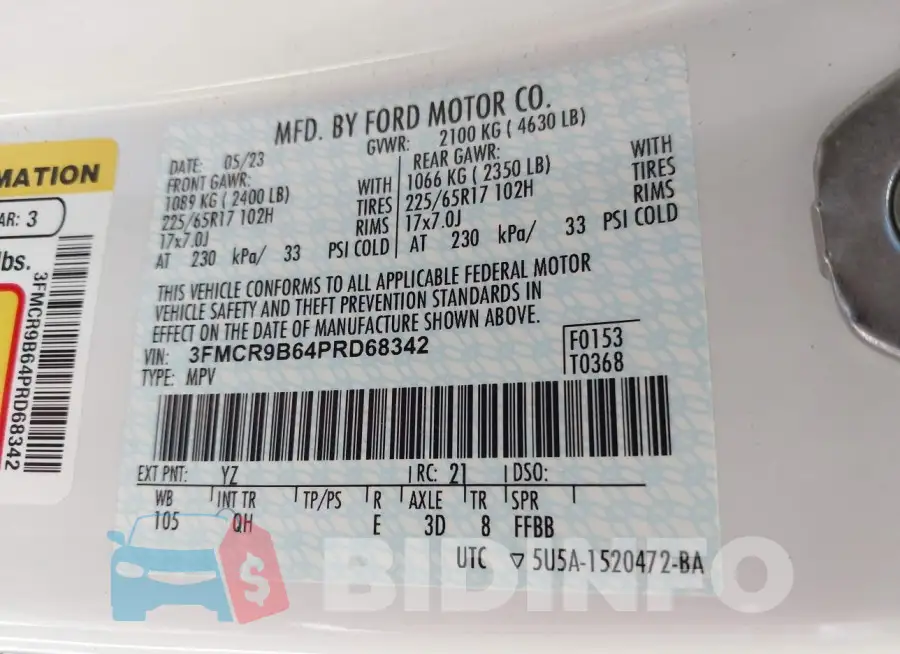 3FMCR9B64PRD68342 Photo# 9
