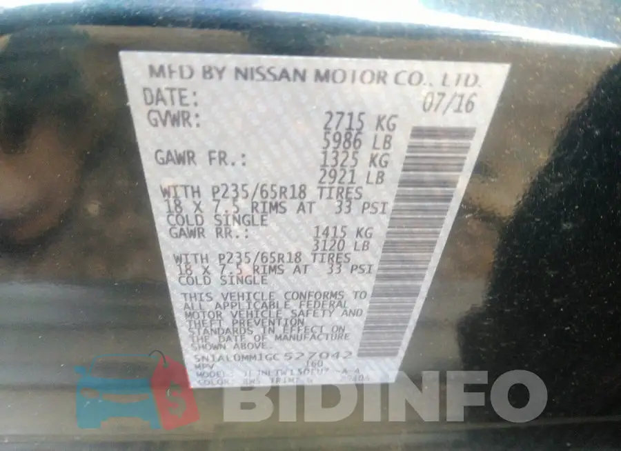 5N1AL0MM1GC527042 Photo# 9
