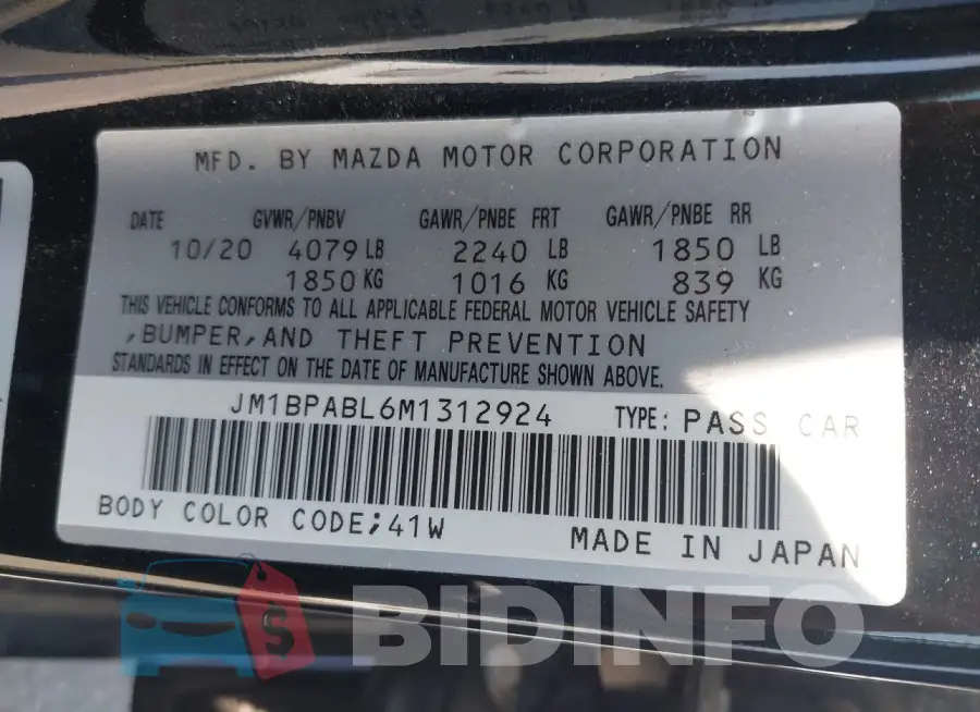 JM1BPABL6M1312924 Photo# 9