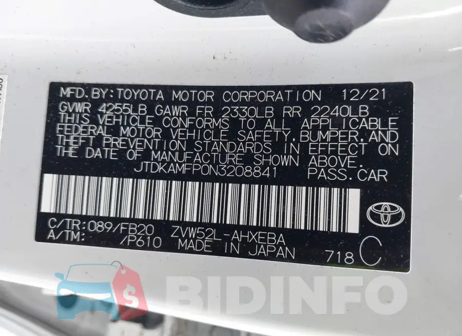 JTDKAMFP0N3208841 Photo# 9