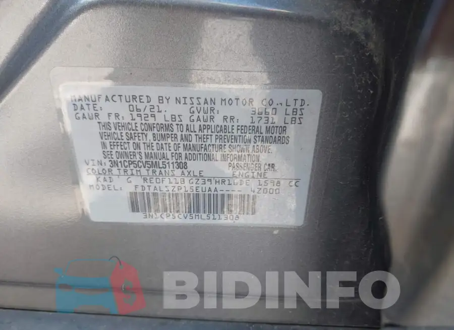 3N1CP5CV5ML511308 Photo# 9