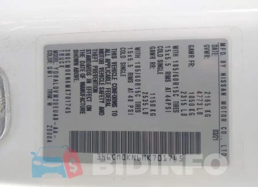 3N6CM0KN6MK701745 Photo# 9