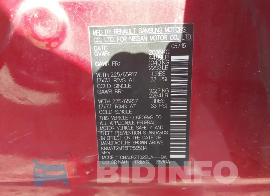 KNMAT2MT5FP565114 Photo# 9