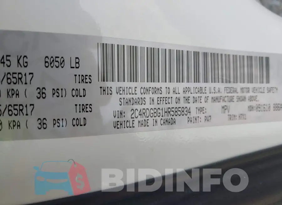 2C4RDGBG1HR585834 Photo# 9