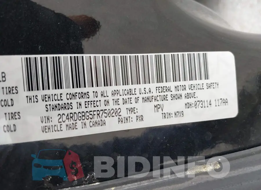 2C4RDGBG5FR750202 Photo# 9