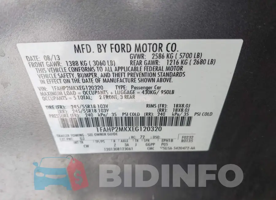 1FAHP2MKXEG120320 Photo# 9