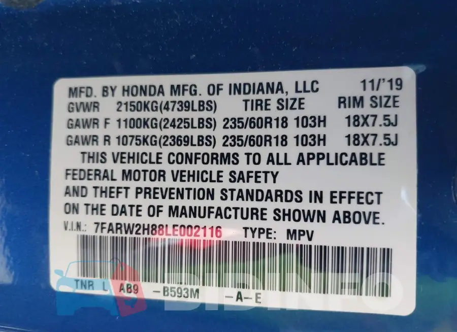 7FARW2H88LE002116 Photo# 9
