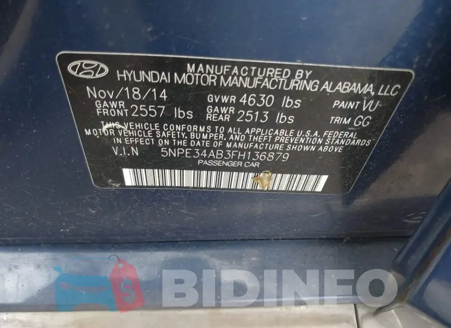 5NPE34AB3FH136879 Photo# 9