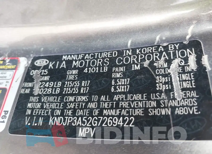 KNDJP3A52G7269422 Photo# 9