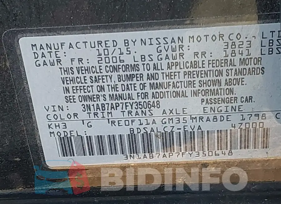 3N1AB7AP7FY350648 Photo# 9