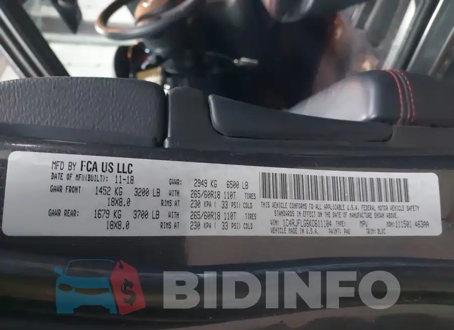 1C4RJFLG6KC611104 Photo# 9