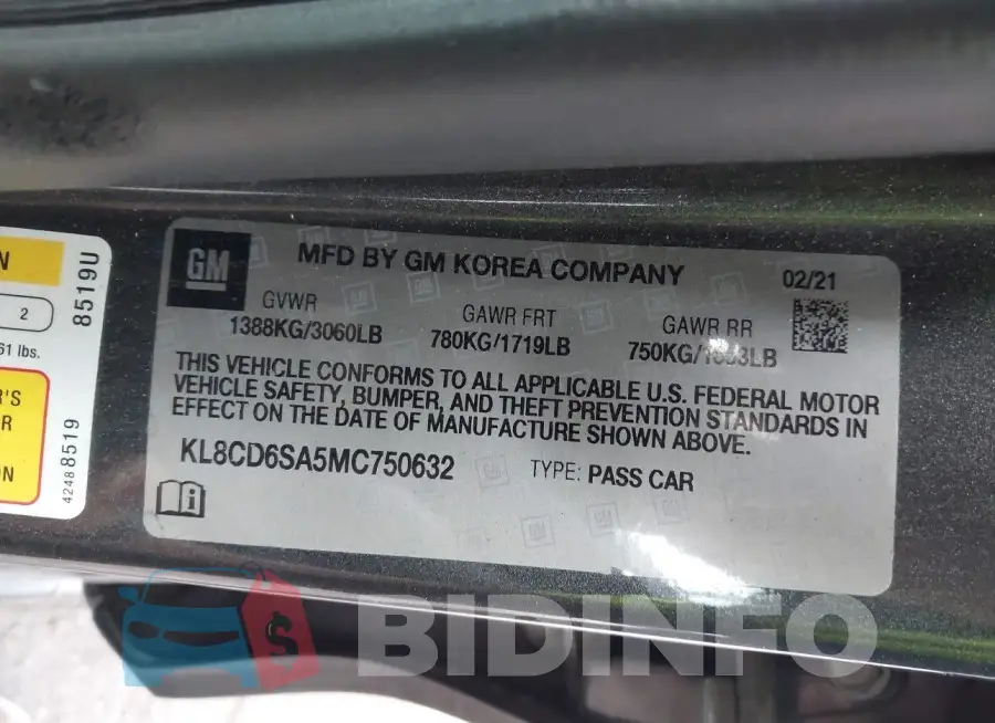 KL8CD6SA5MC750632 Photo# 9