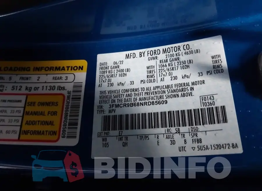 3FMCR9B68NRD85609 Photo# 9