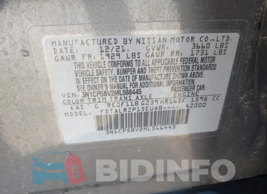 3N1CP5BV2ML566445 Photo# 9