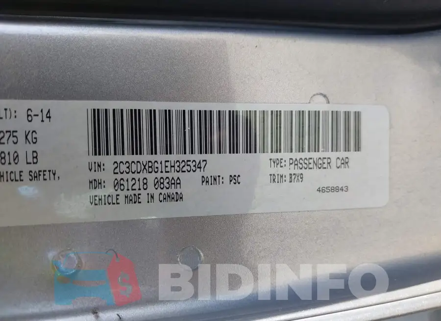 2C3CDXBG1EH325347 Photo# 9