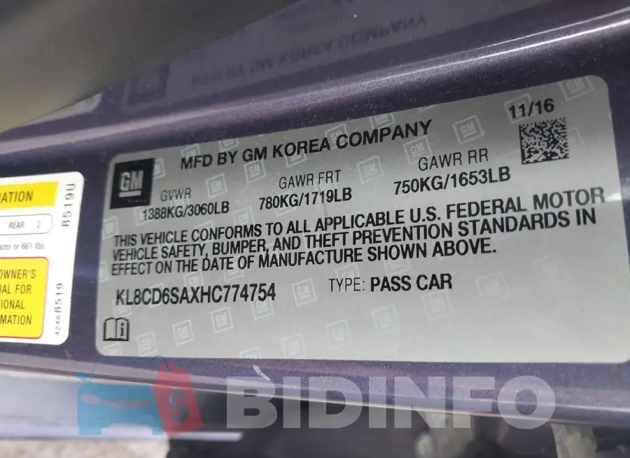 KL8CD6SAXHC774754 Photo# 9