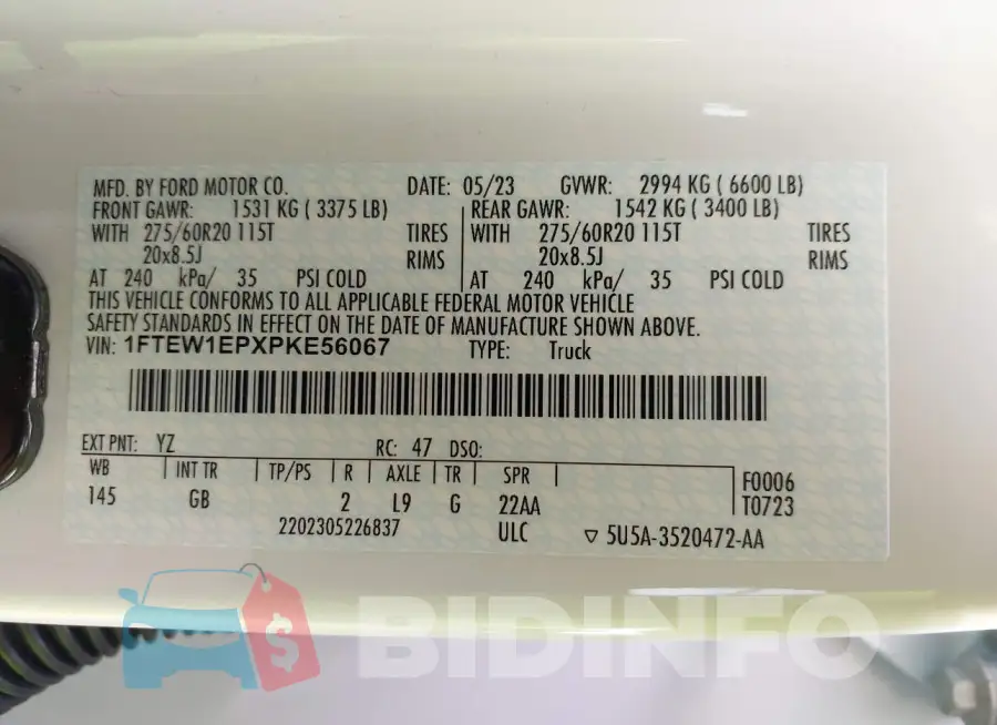 1FTEW1EPXPKE56067 Photo# 9