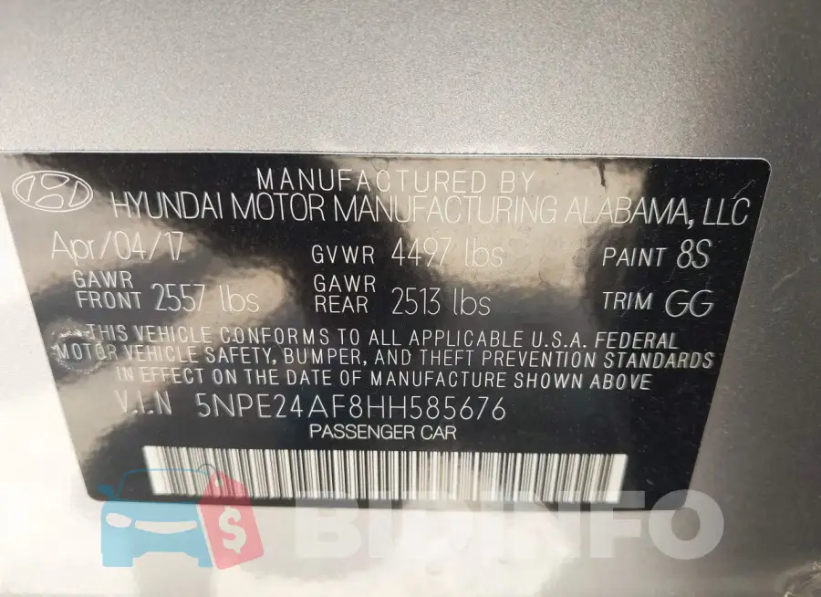 5NPE24AF8HH585676 Photo# 9