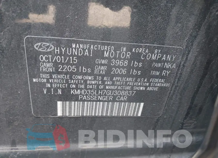 KMHD35LH7GU308837 Photo# 9