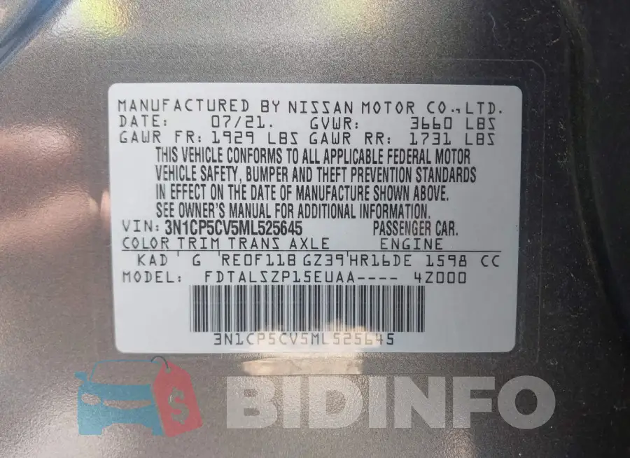 3N1CP5CV5ML525645 Photo# 9