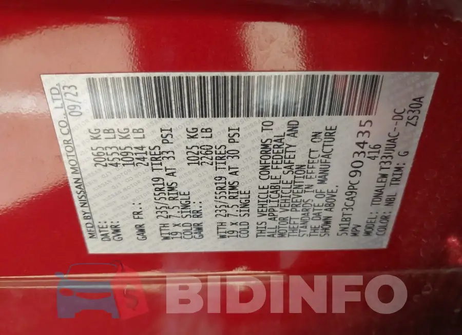 5N1BT3CA9PC903435 Photo# 9
