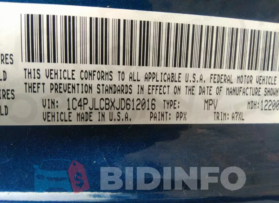 1C4PJLCBXJD612016 Photo# 9