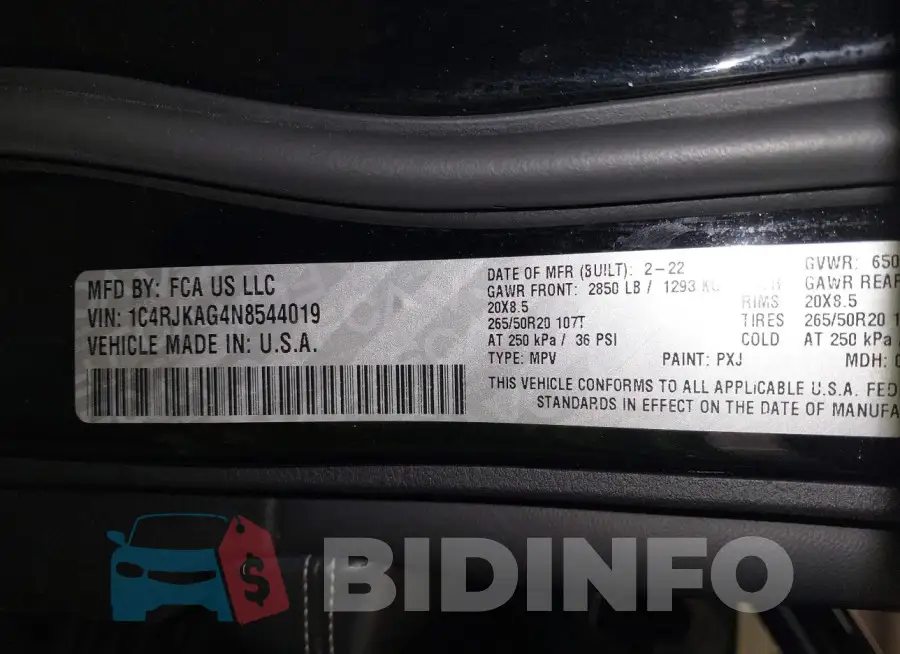 1C4RJKAG4N8544019 Photo# 9