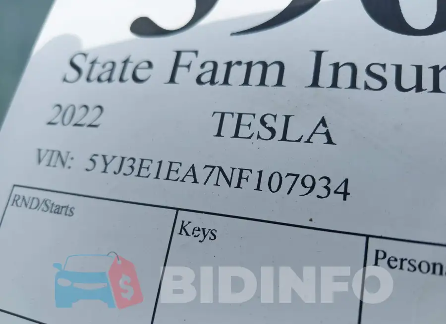 5YJ3E1EA7NF107934 Photo# 9