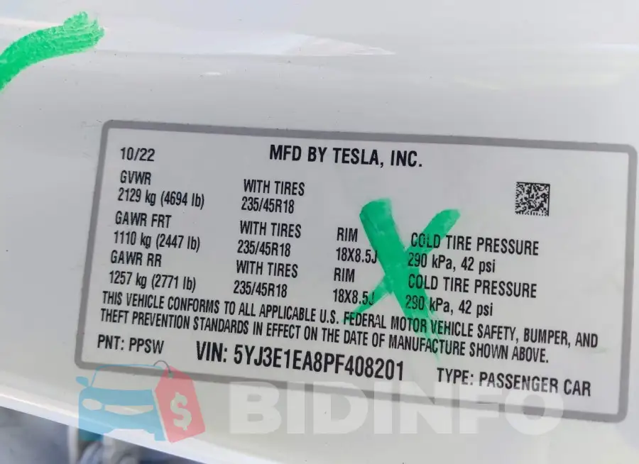 5YJ3E1EA8PF408201 Photo# 9