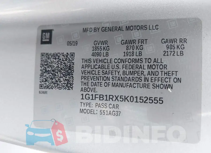 1G1FB1RX5K0152555 Photo# 9