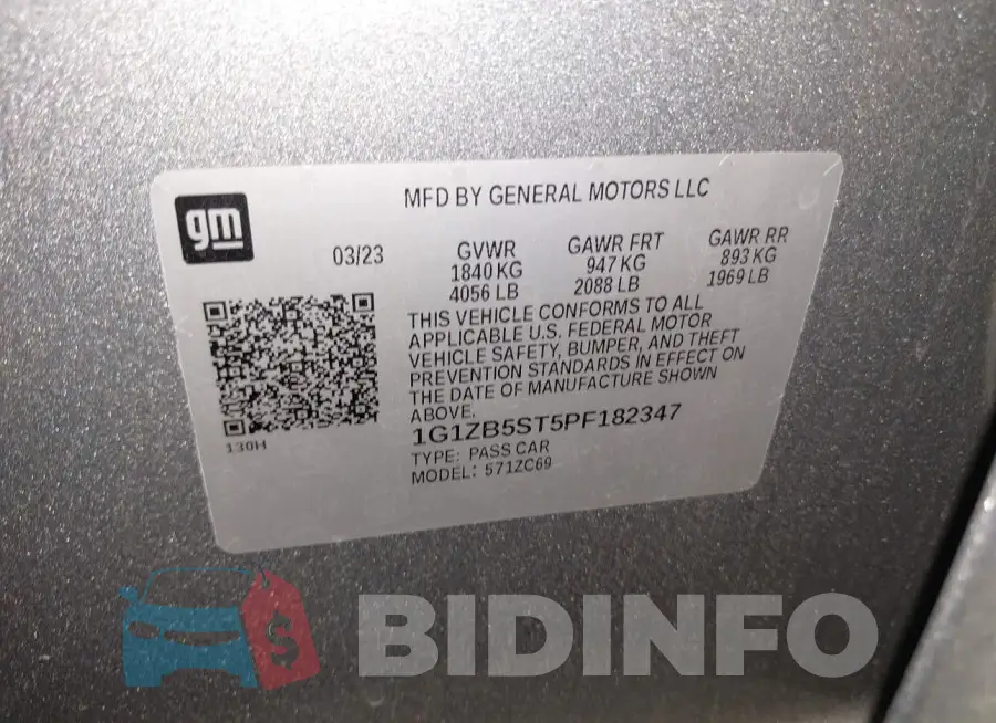 1G1ZB5ST5PF182347 Photo# 9