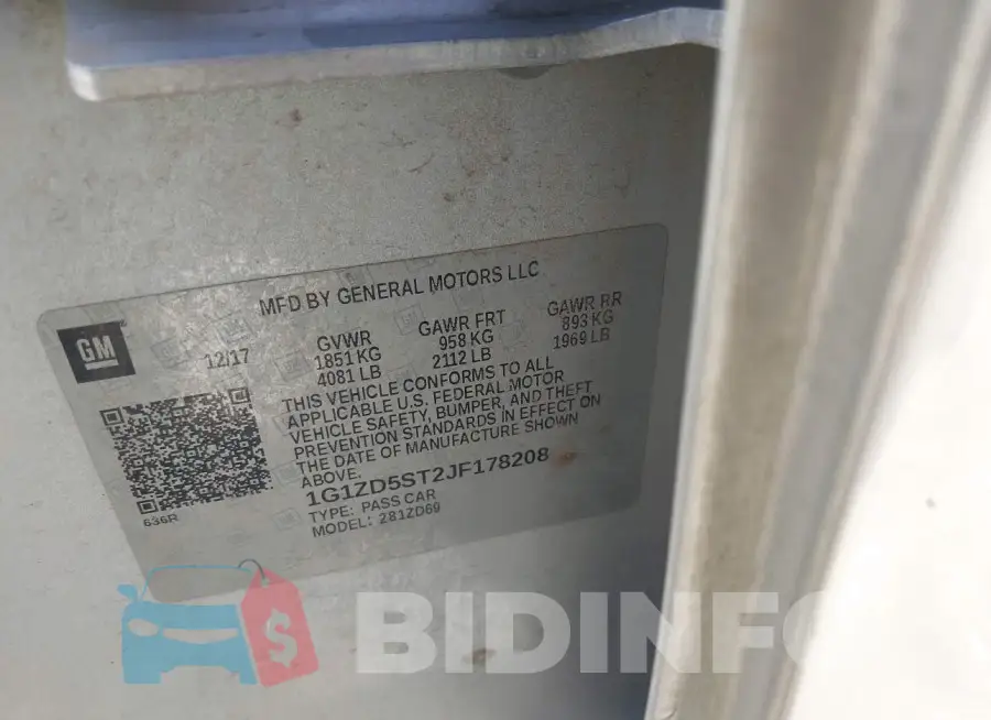 1G1ZD5ST2JF178208 Photo# 9