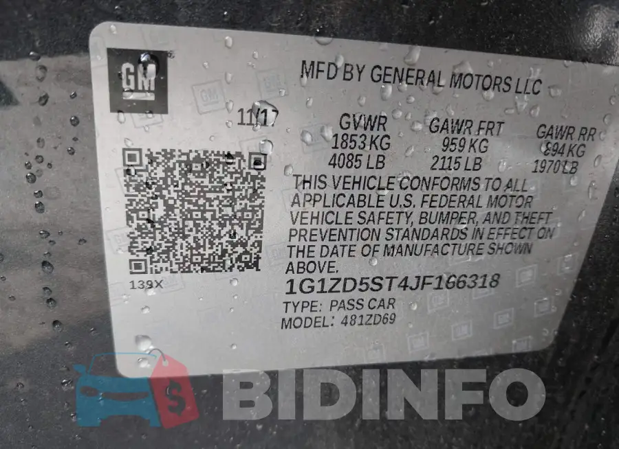 1G1ZD5ST4JF166318 Photo# 9