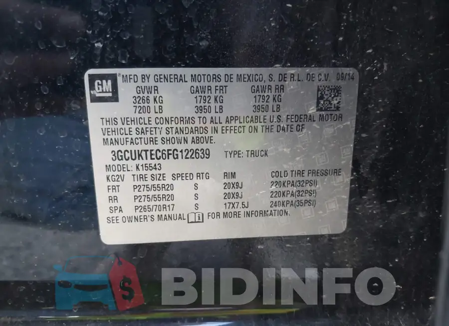 3GCUKTEC6FG122639 Photo# 9