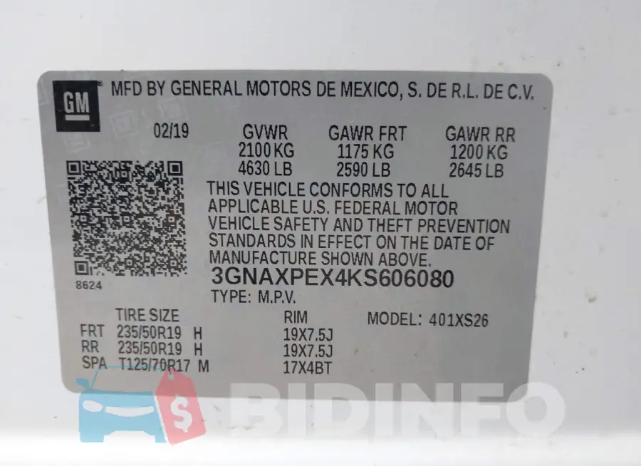 3GNAXPEX4KS606080 Photo# 9