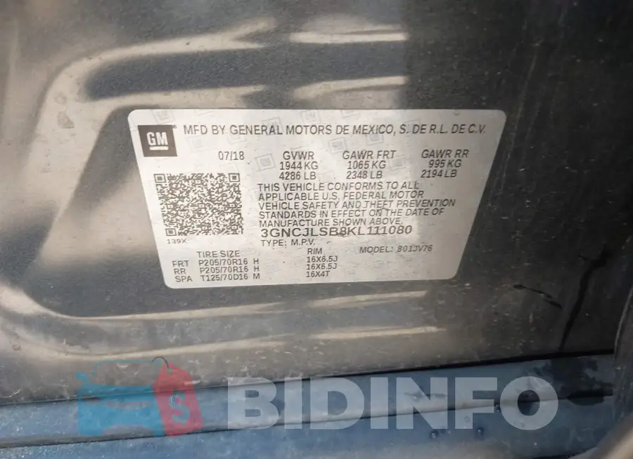 3GNCJLSB8KL111080 Photo# 9