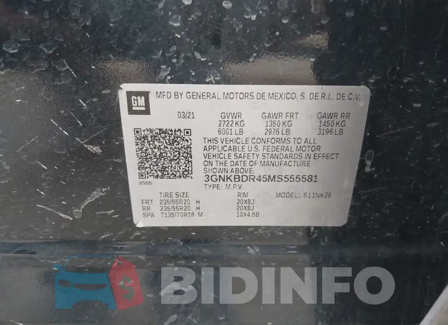 3GNKBDR45MS555581 Photo# 9